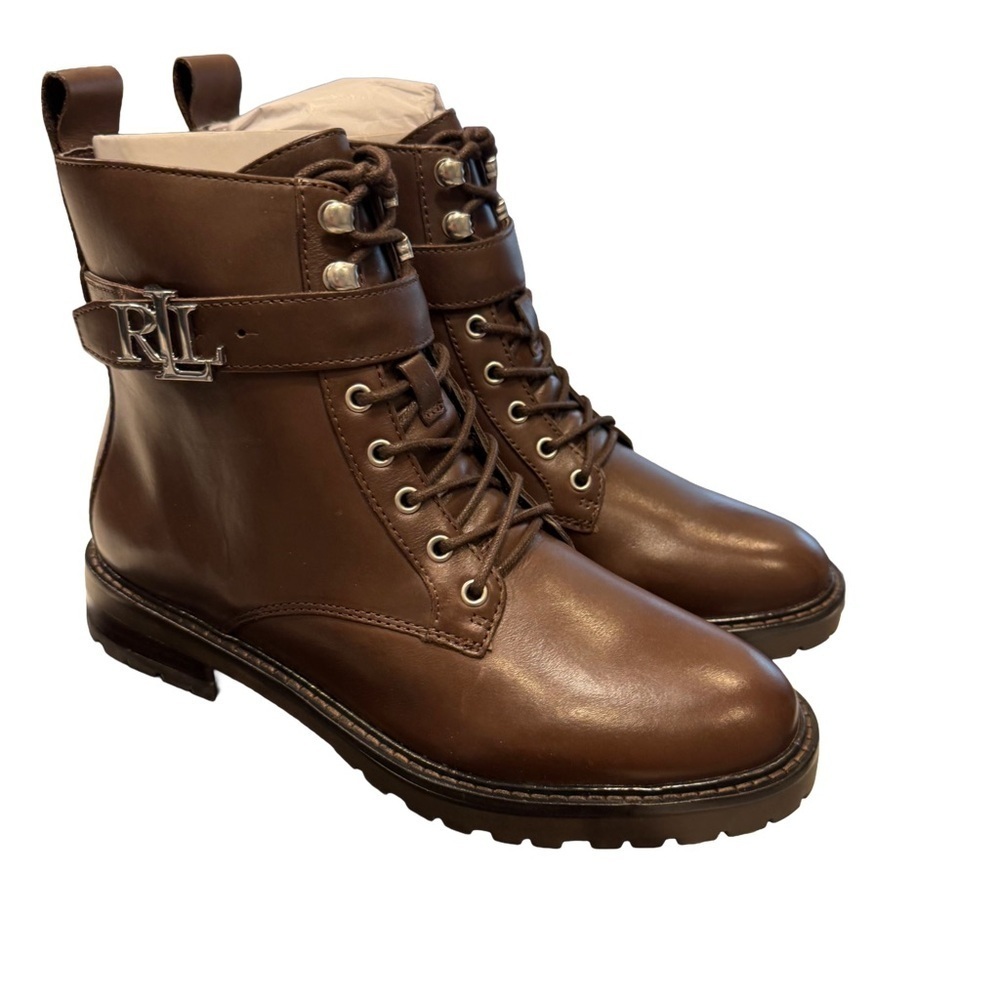 Lauren Ralph Lauren Women’s “Eldridge” Brown Leather Ankle Boots Sz 6.5 NEW
